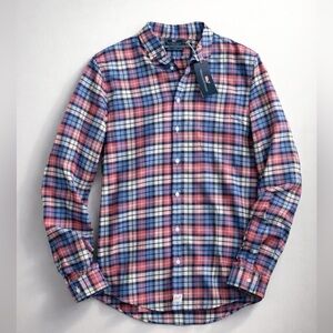 NWT Vineyard Vines Murray Blue and Pink Plaid Button-Down Shirt